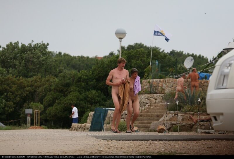 Nudism Family Indian Summer Painting photo gallery - Joy and pleasure are part of the nudist experience