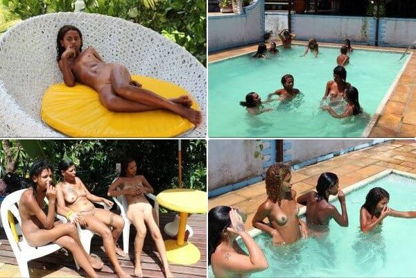 Brazil Pool Sunbath photos - Looking at the sun and my own naked body