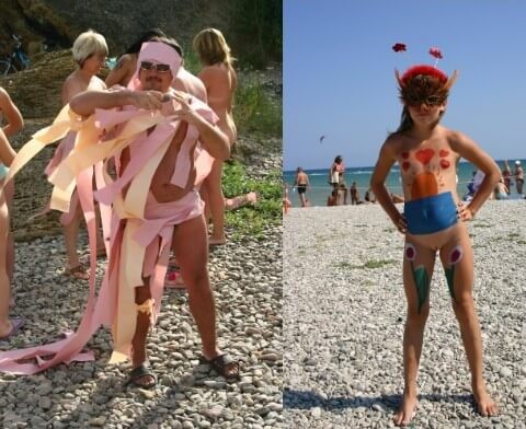 Natural Mud Camouflaging pics - Naturism and respect for nature