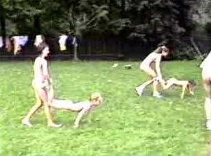 A nudist gathering at the stadium and sports - The pursuit of naturalness and freedom