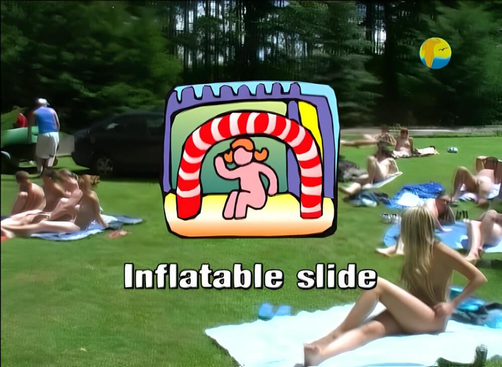 Naturist: Freedom: Inflatable Slide - Nature is the best home for a naturist