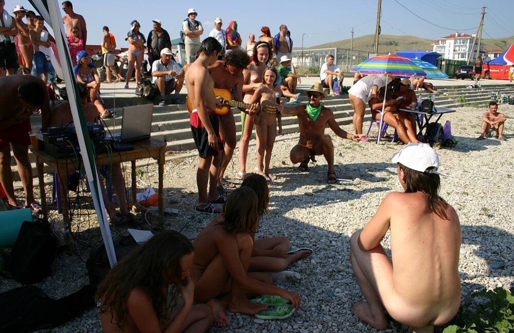 Nude Party By The Steps pics - A love for the sun and fresh air are important values for naturists